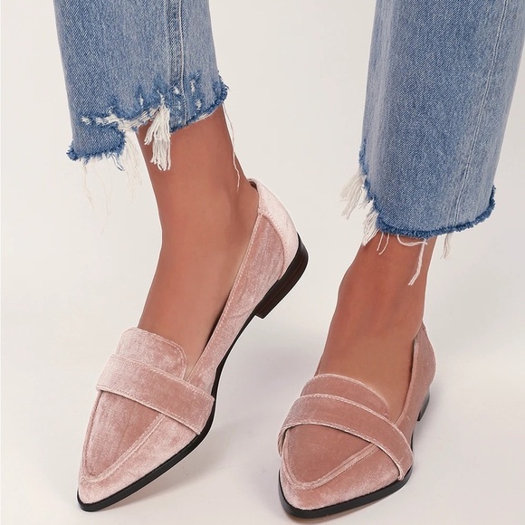 Sole Society Shoes - SOLE SOCIETY Edie Moonlight Mauve Velvet Loafers Size 6.5 NEW